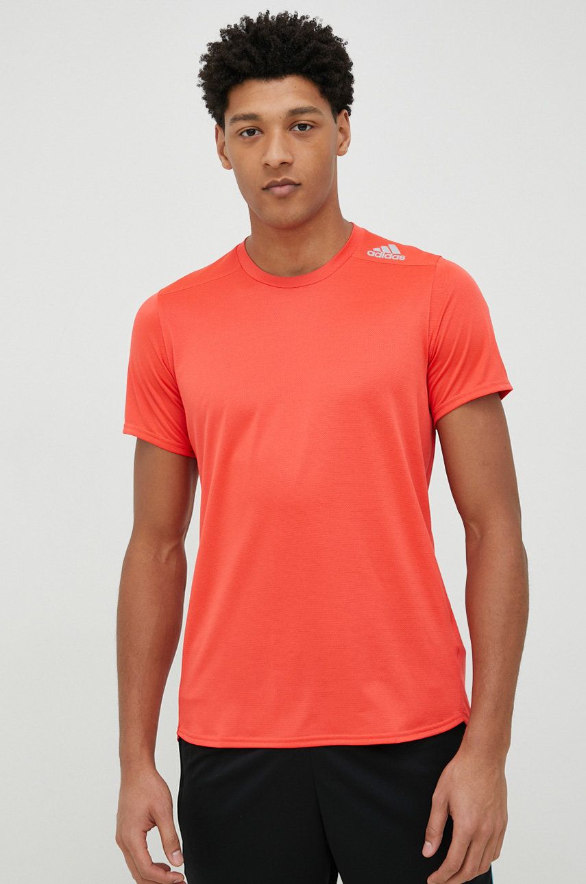 Adidas Performance tricou de alergare Designed 4 Running culoarea rosu, neted