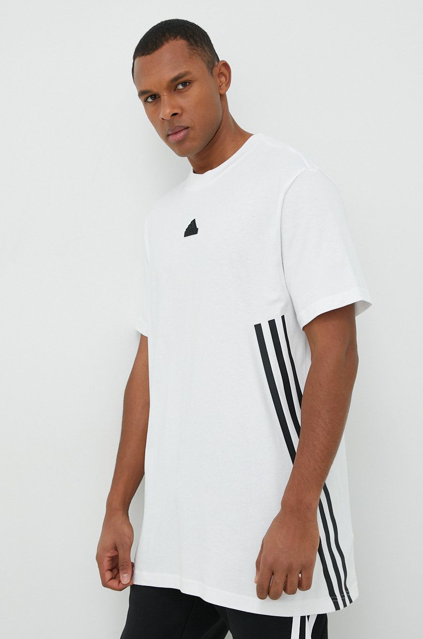 E-shop Bavlněné tričko adidas bílá barva, s aplikací