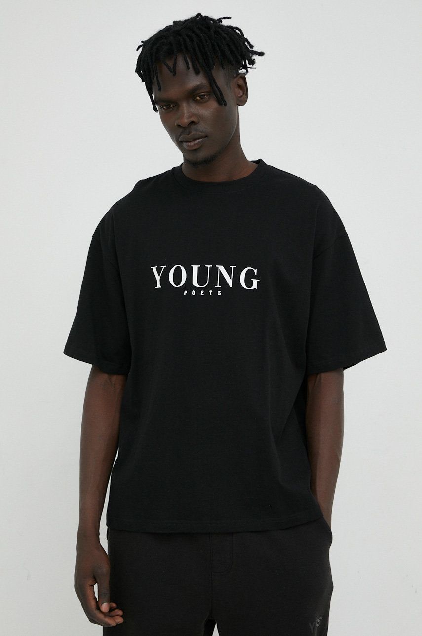 Young Poets Society tricou din bumbac Young Yoricko culoarea negru, cu imprimeu