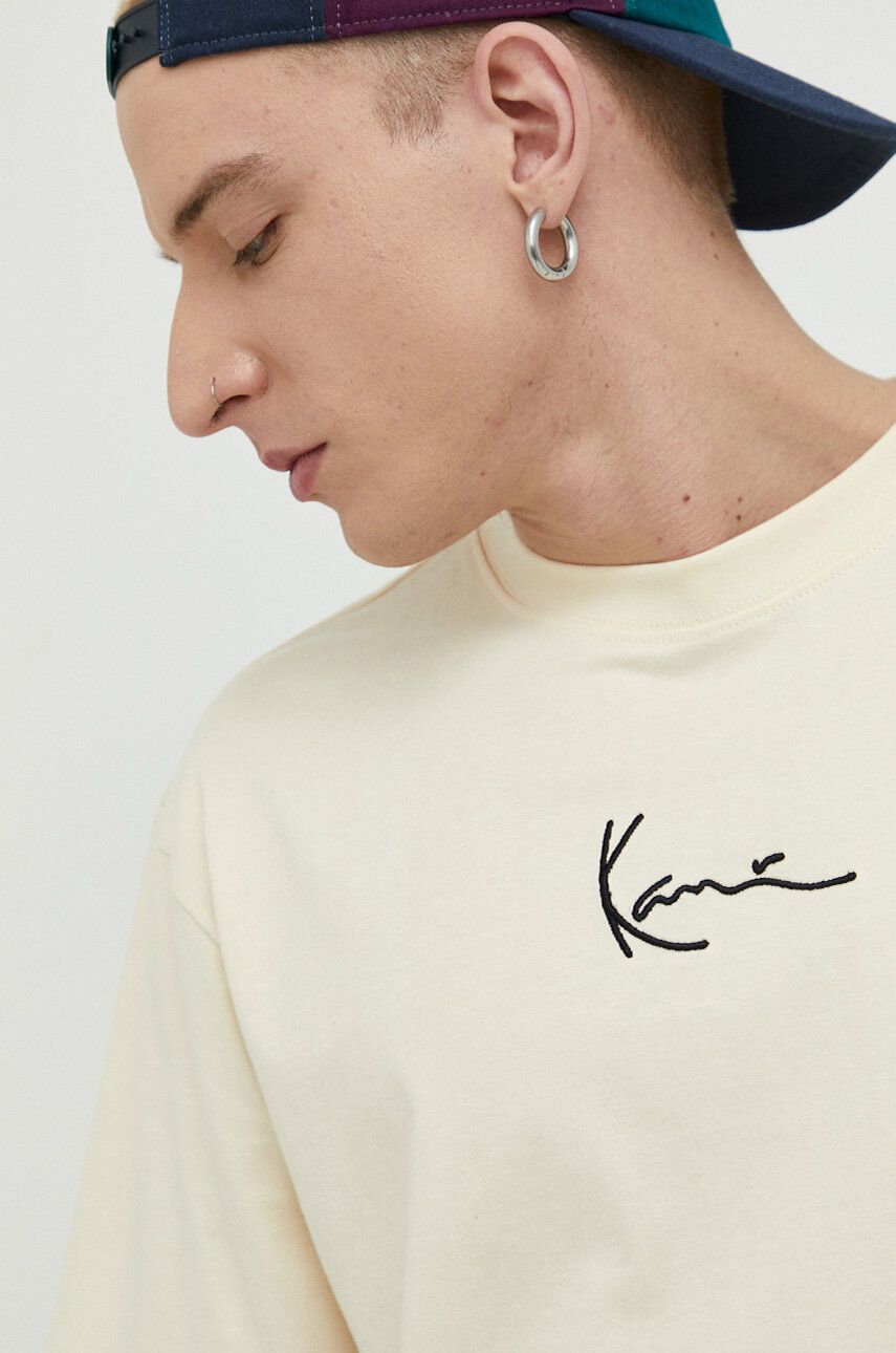 Karl Kani tricou din bumbac culoarea bej, cu imprimeu