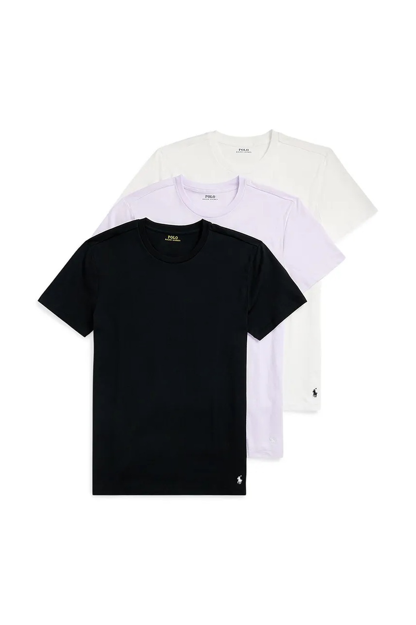 

Памучна тениска Polo Ralph Lauren (3 броя) в бяло с изчистен дизайн 714830304, Бял