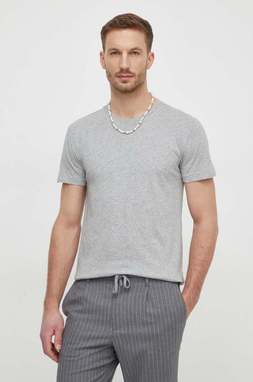 Levně Bavlněné tričko Polo Ralph Lauren 3-pack šedá barva