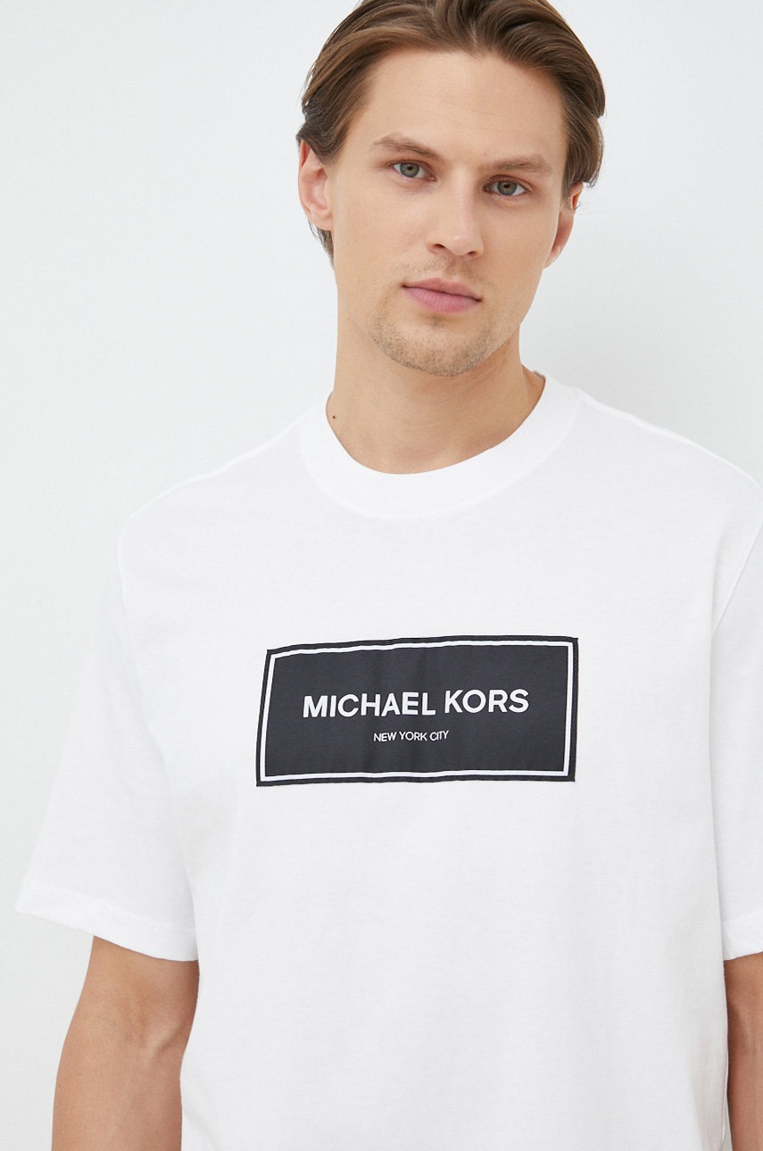 

Бавовняна футболка Michael Kors колір білий з аплікацією