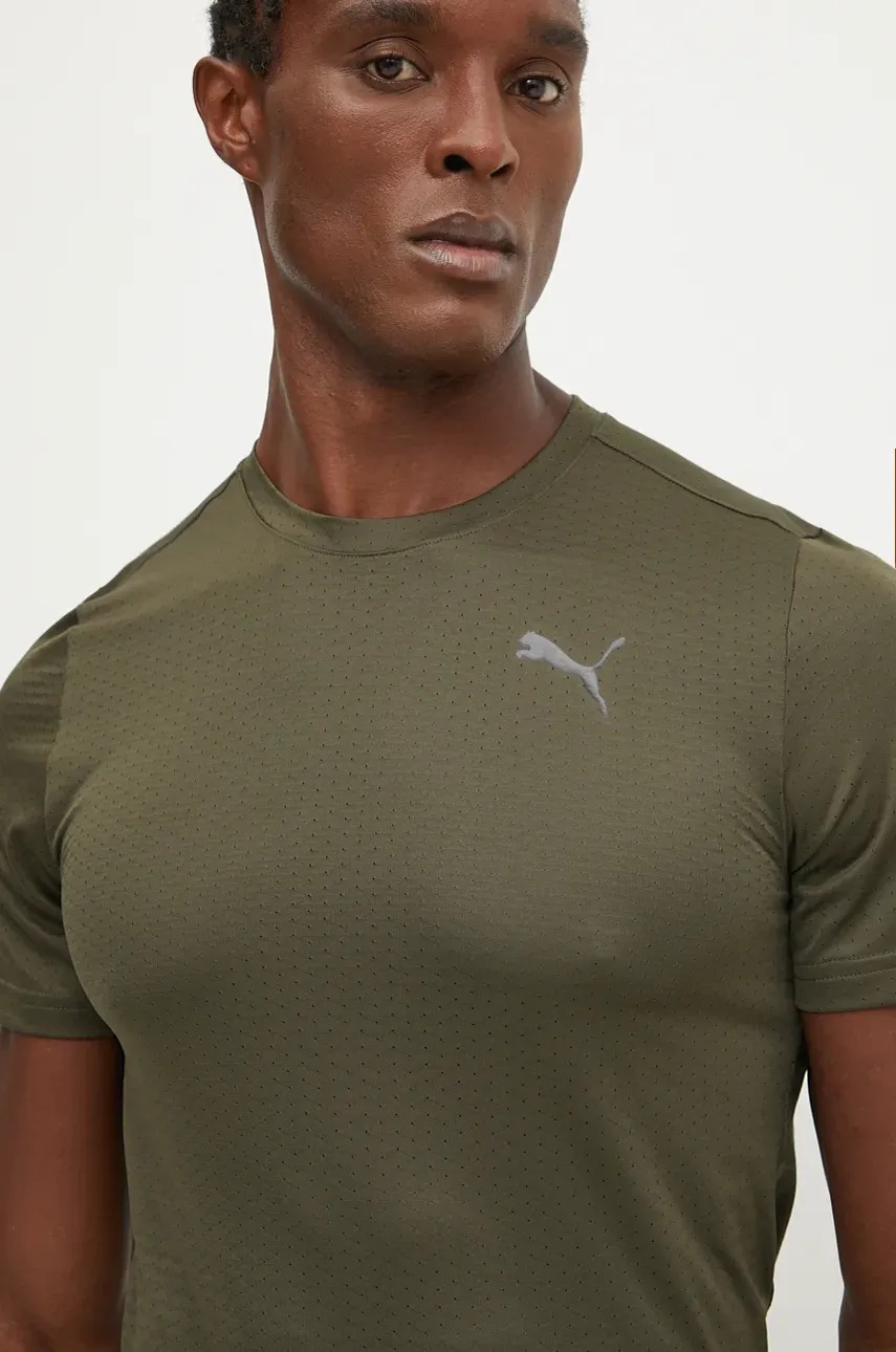 

Тениска за трениране Puma Favourite Blaster в кафяво с изчистен дизайн 522351, Кафяв