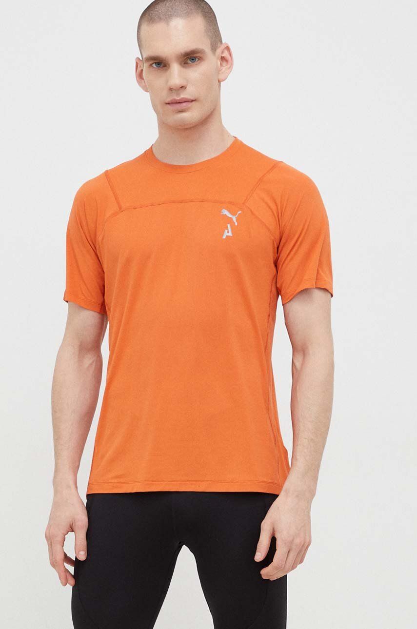 Puma tricou de alergare Seasons culoarea portocaliu, neted