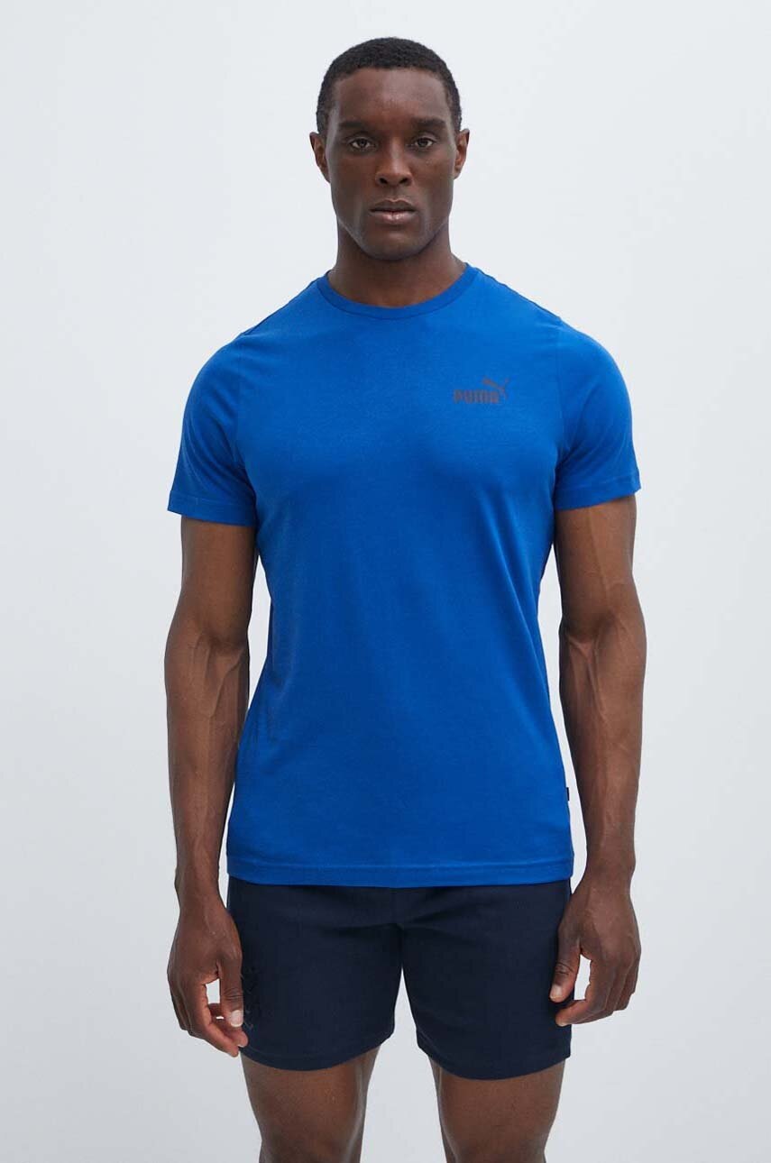 Puma tricou bărbați, culoarea bleumarin, uni 586669