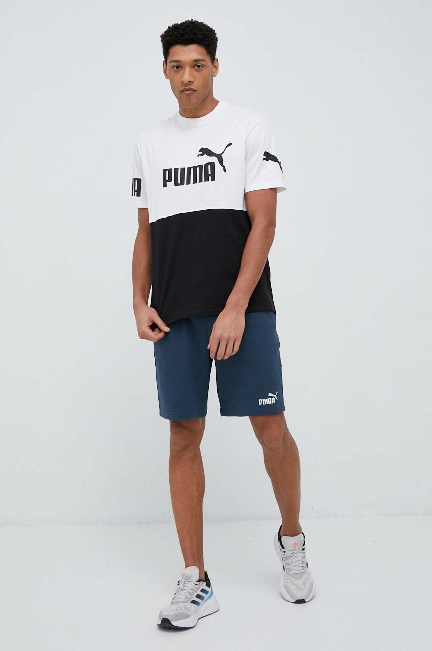 

Бавовняна футболка Puma колір білий візерунок