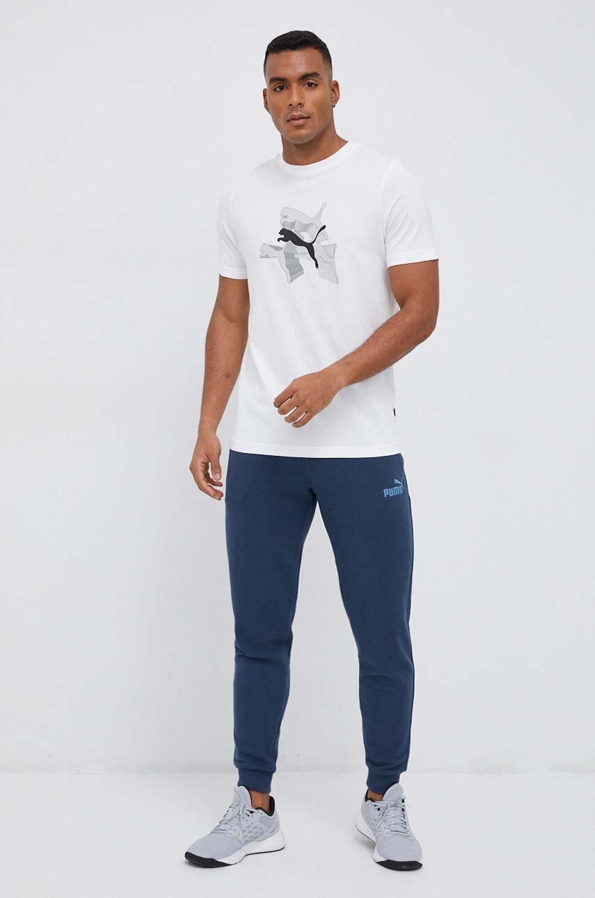 

Бавовняна футболка Puma колір білий з принтом