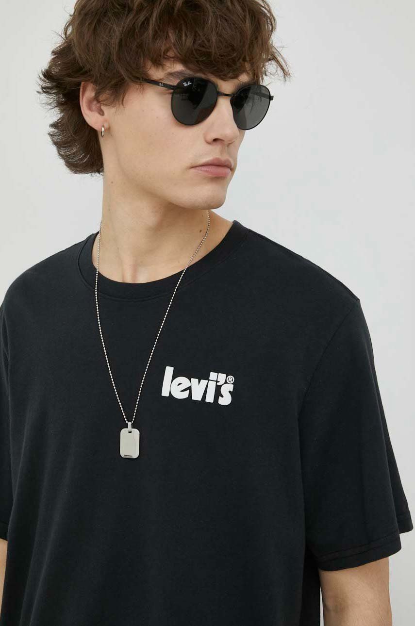 Levně Bavlněné tričko Levi's černá barvas potiskem16143.0837-Blacks