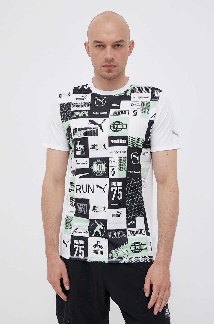 Běžecké tričko Puma Run Favorite bílá barva - bílá -  100 % Polyester