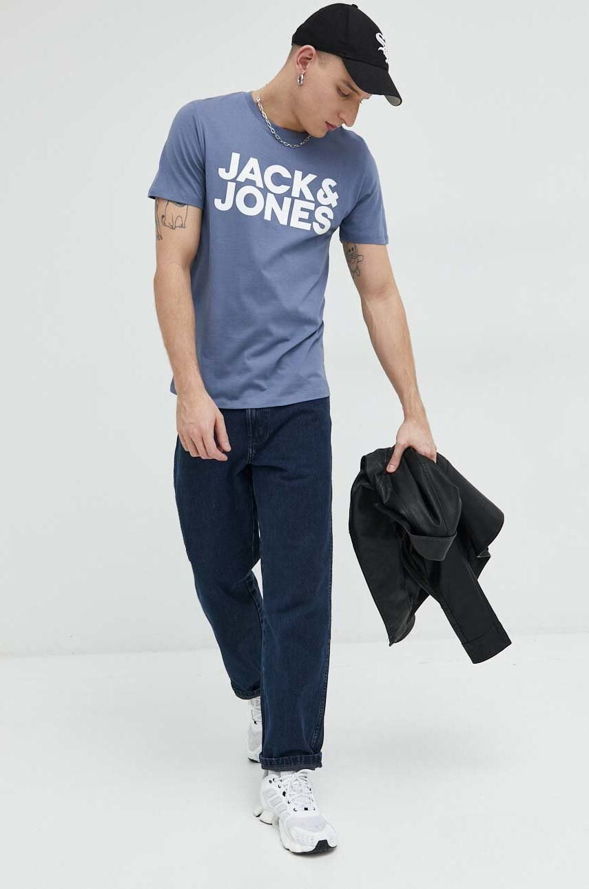 

Хлопковая футболка Jack & Jones JJECORP с принтом 12151955