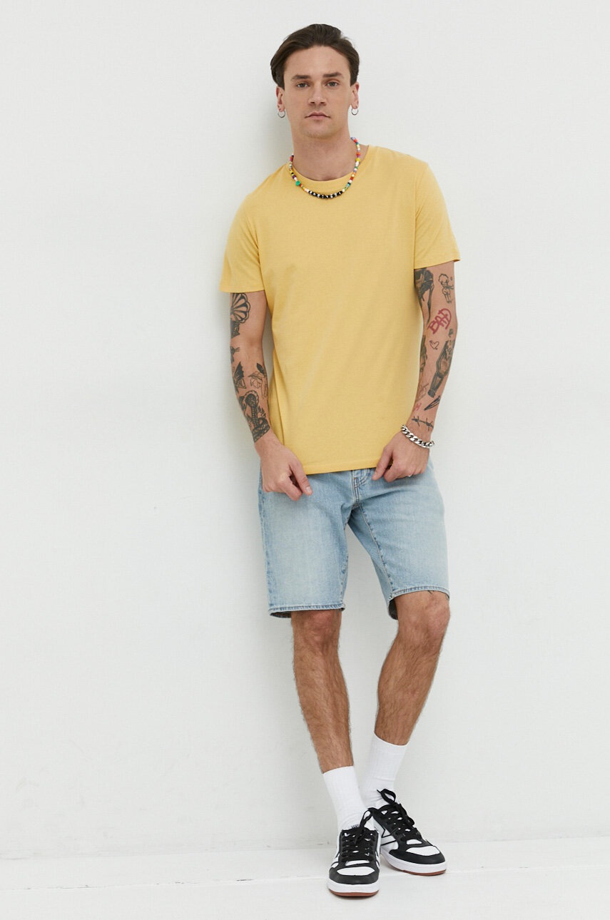 

Бавовняна футболка Jack & Jones JJEORGANIC колір жовтий однотонна 12156101