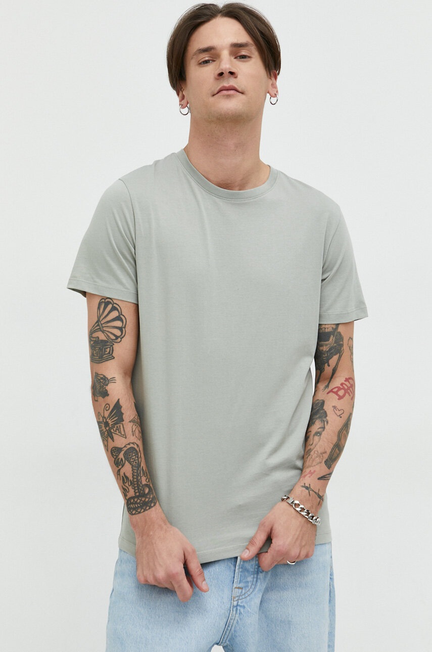 

Памучна тениска Jack & Jones JJEORGANIC в зелено с изчистен дизайн, Зелен