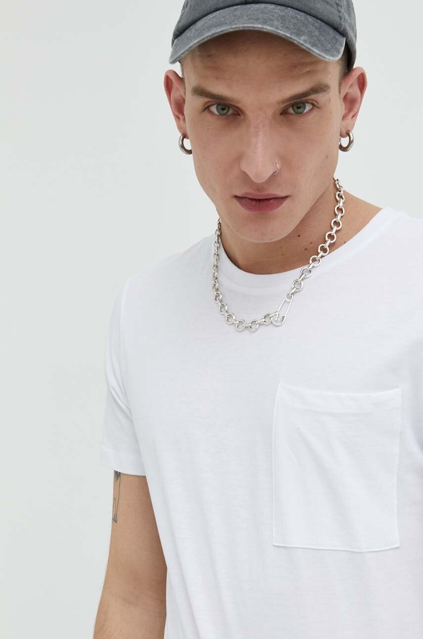 

Памучна тениска Jack & Jones JJENOA в бяло с изчистен дизайн 12210945, Бял