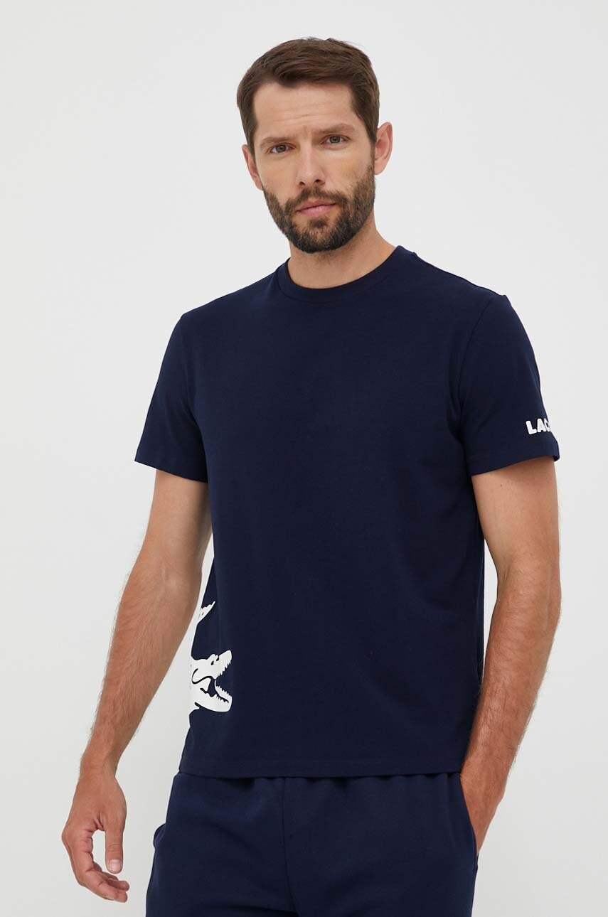 

Піжамна футболка Lacoste чоловічий колір синій візерунок