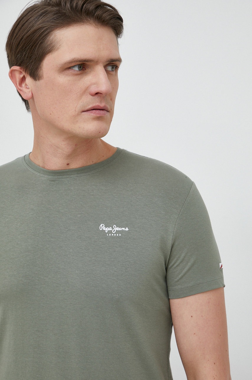 

Футболка Pepe Jeans Jack чоловіча колір зелений з принтом