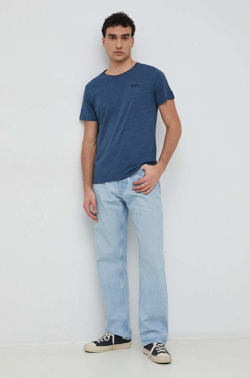 

Футболка Pepe Jeans Carter чоловіча колір синій з аплікацією