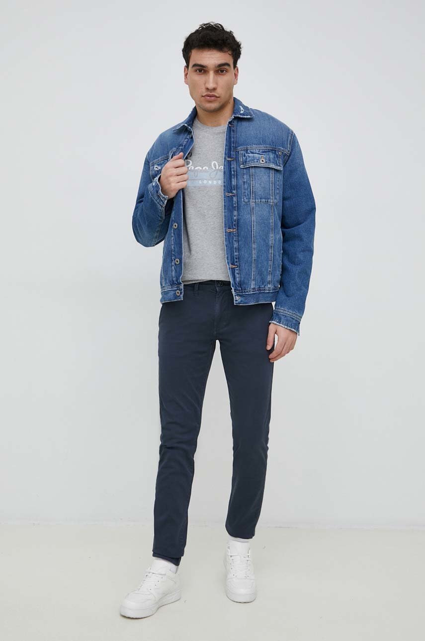

Футболка Pepe Jeans Rafa чоловіча колір сірий з принтом