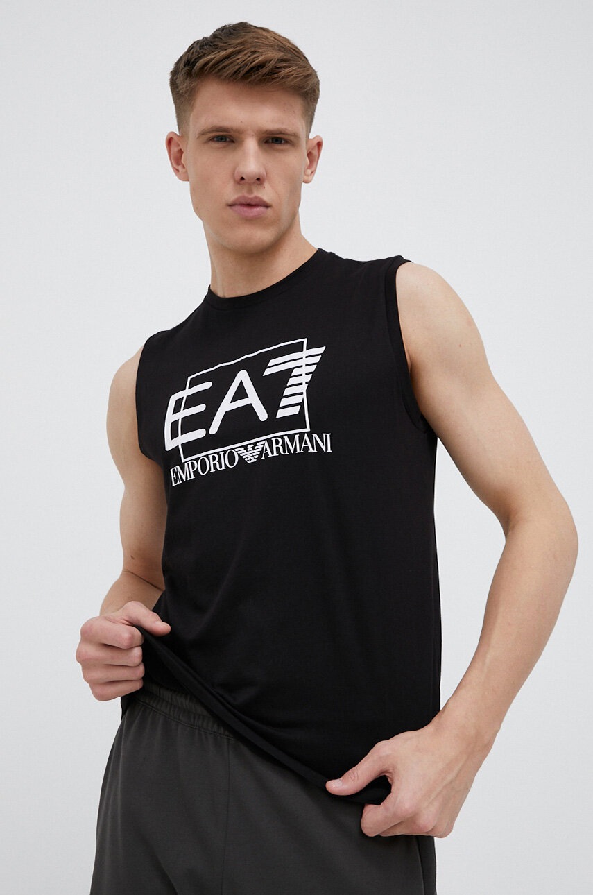 

Хлопковая футболка EA7 Emporio Armani цвет чёрный