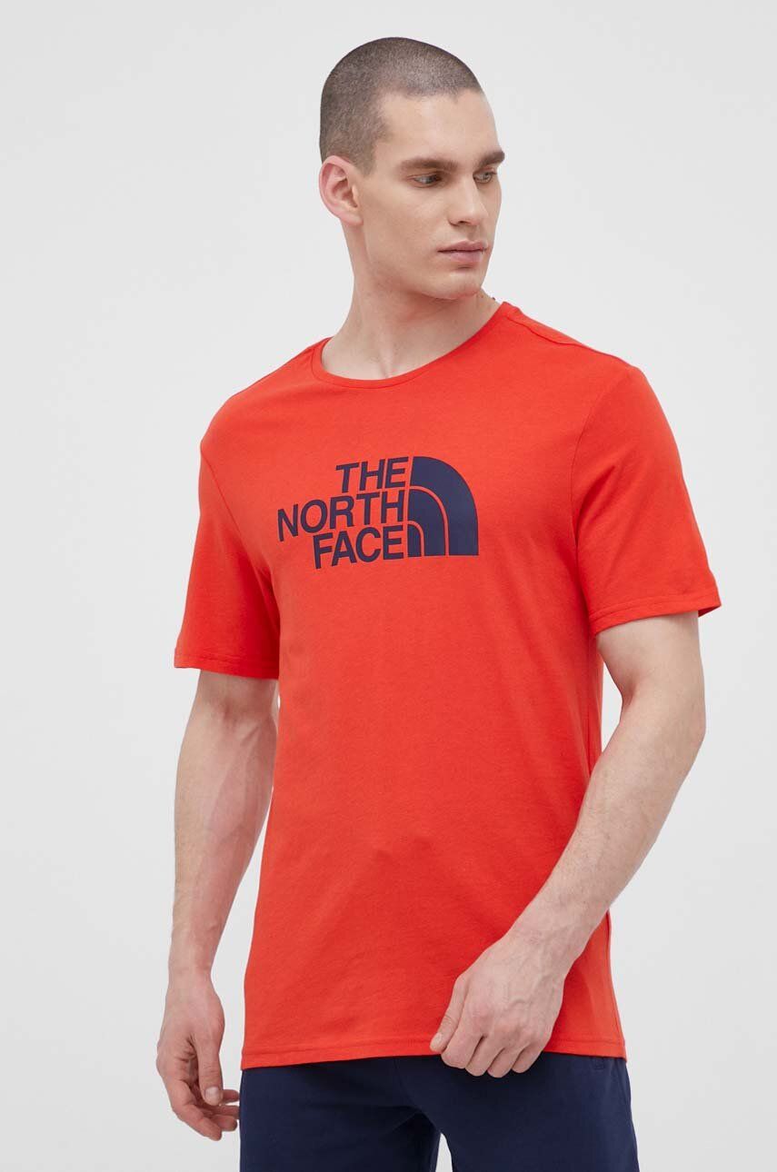 The North Face Tricou Din Bumbac Culoarea Rosu, Cu Imprimeu