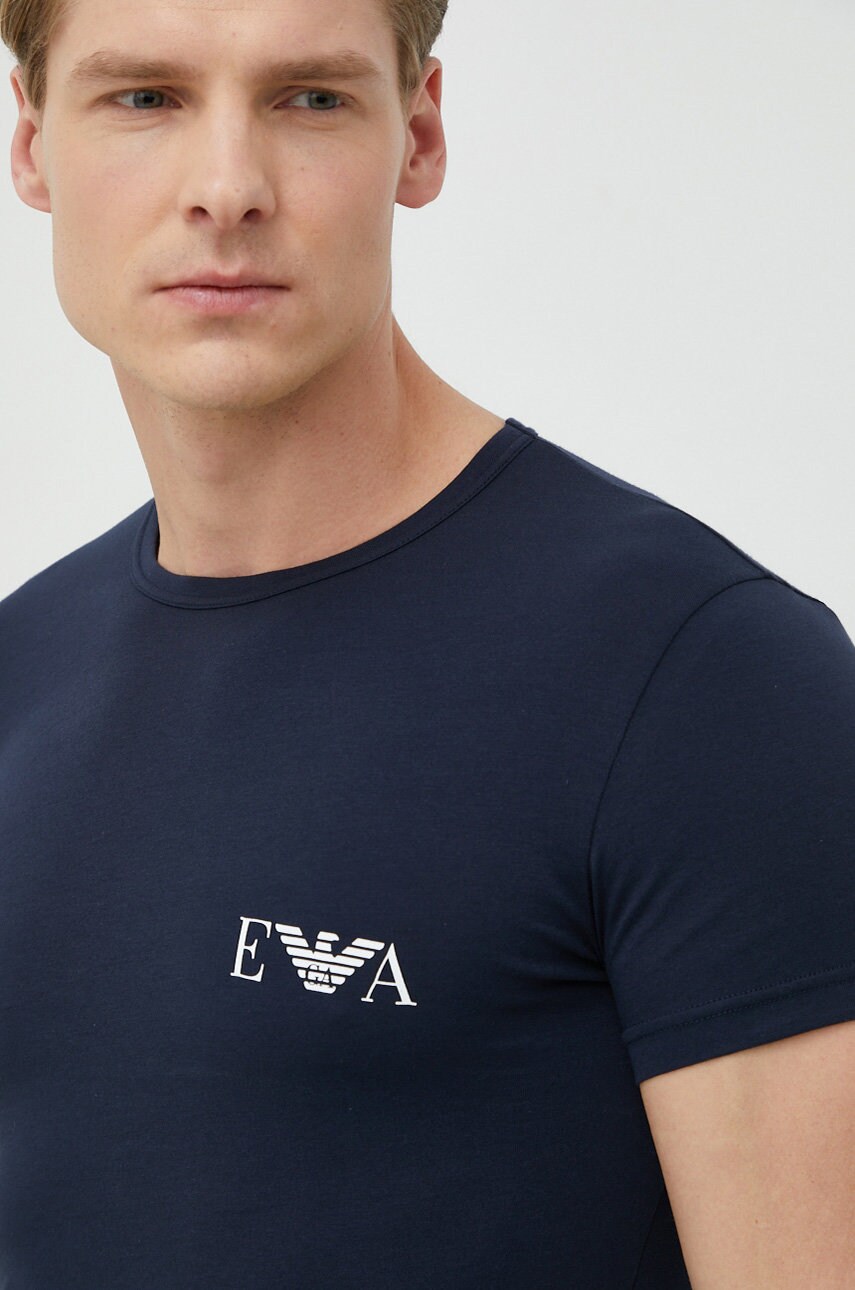 

Тениска Emporio Armani Underwear (2 броя) в тъмносиньо с изчистен дизайн, Тъмносин
