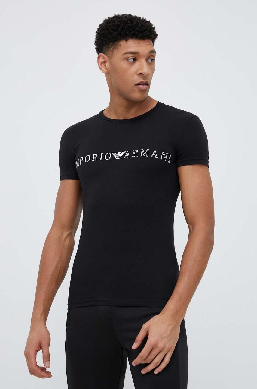 

Футболка лаунж Emporio Armani Underwear цвет чёрный узорный