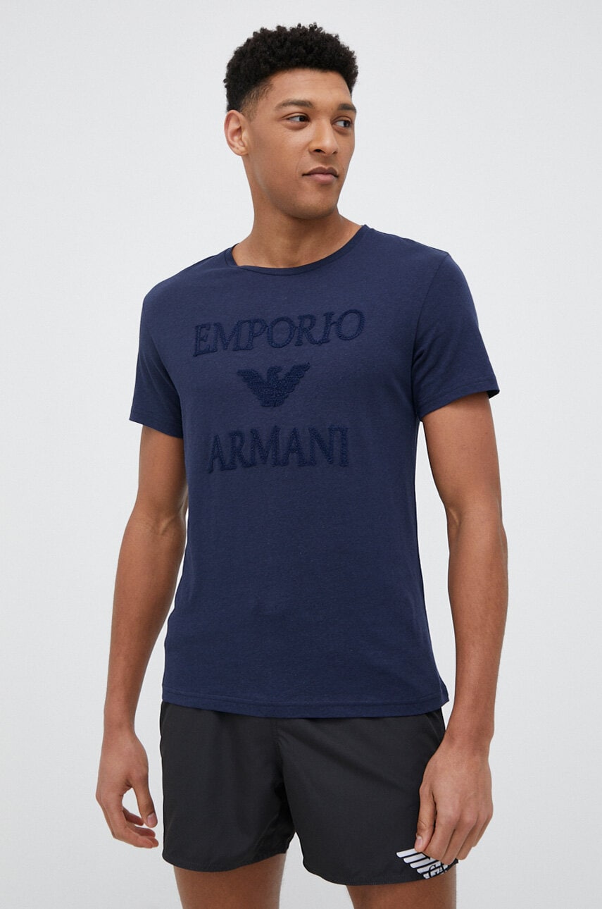 Emporio armani underwear culoarea albastru marin, cu imprimeu