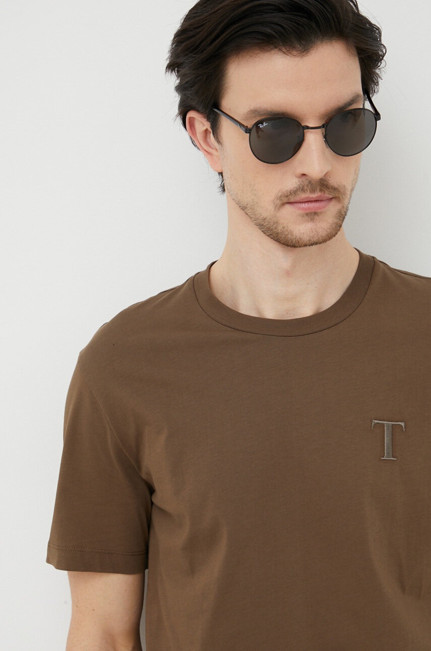 

Хлопковая футболка Trussardi цвет зелёный однотонный