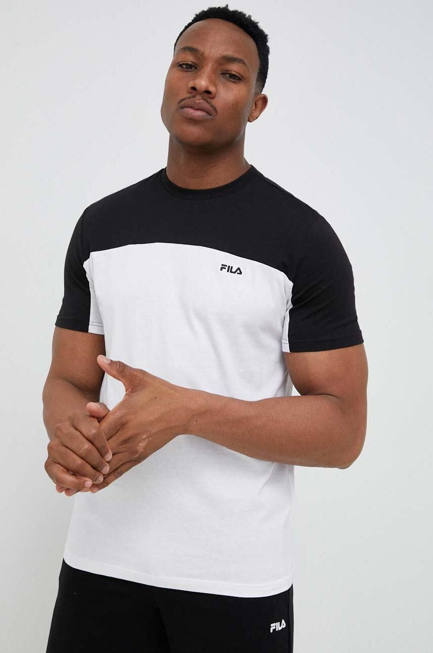 

Хлопковая футболка Fila цвет белый узорный