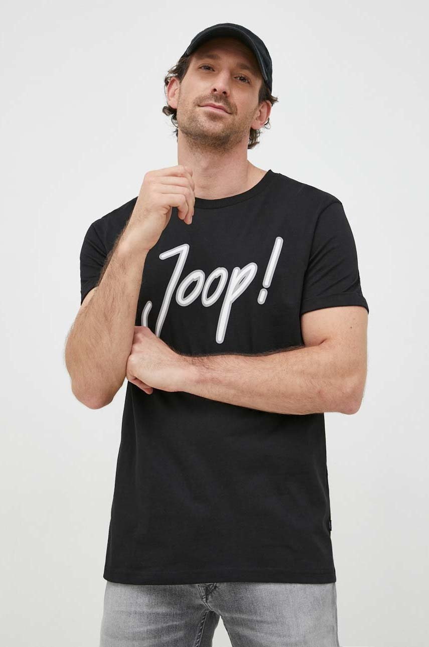 Joop! tricou din bumbac culoarea negru, cu imprimeu