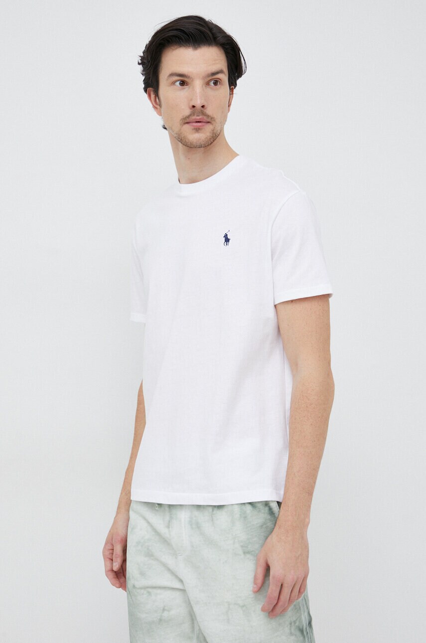 

Хлопковая футболка Polo Ralph Lauren цвет белый однотонный
