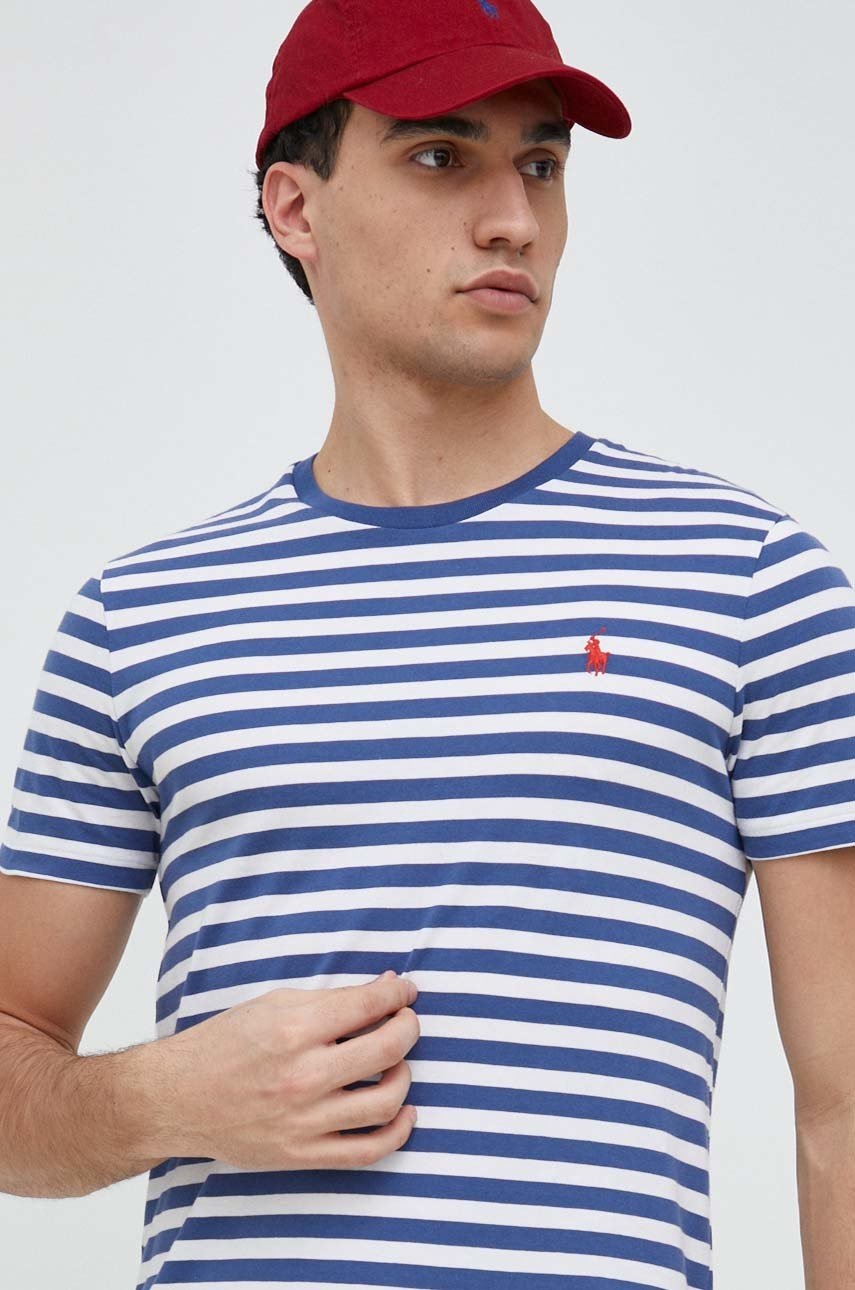 

Бавовняна футболка Polo Ralph Lauren колір синій візерунок