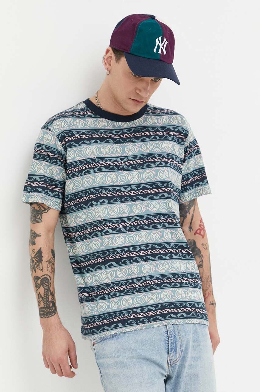 

Бавовняна футболка Billabong колір синій візерунок