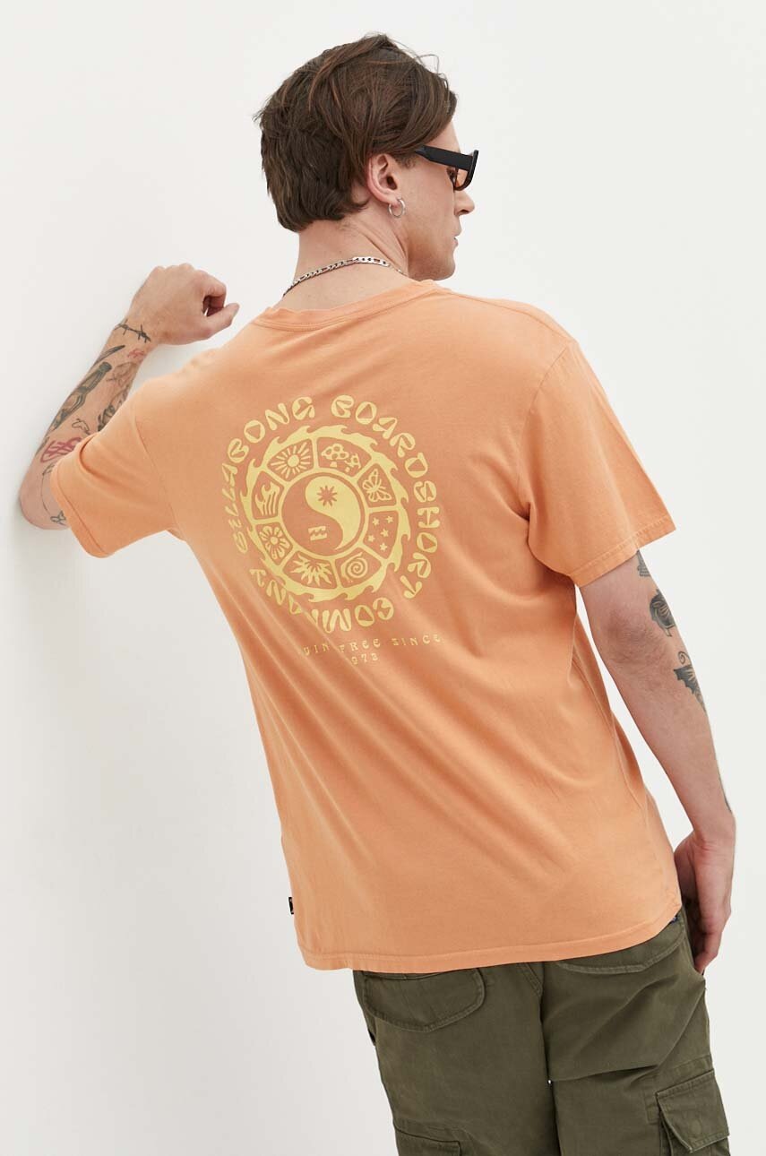 

Хлопковая футболка Billabong цвет оранжевый с принтом