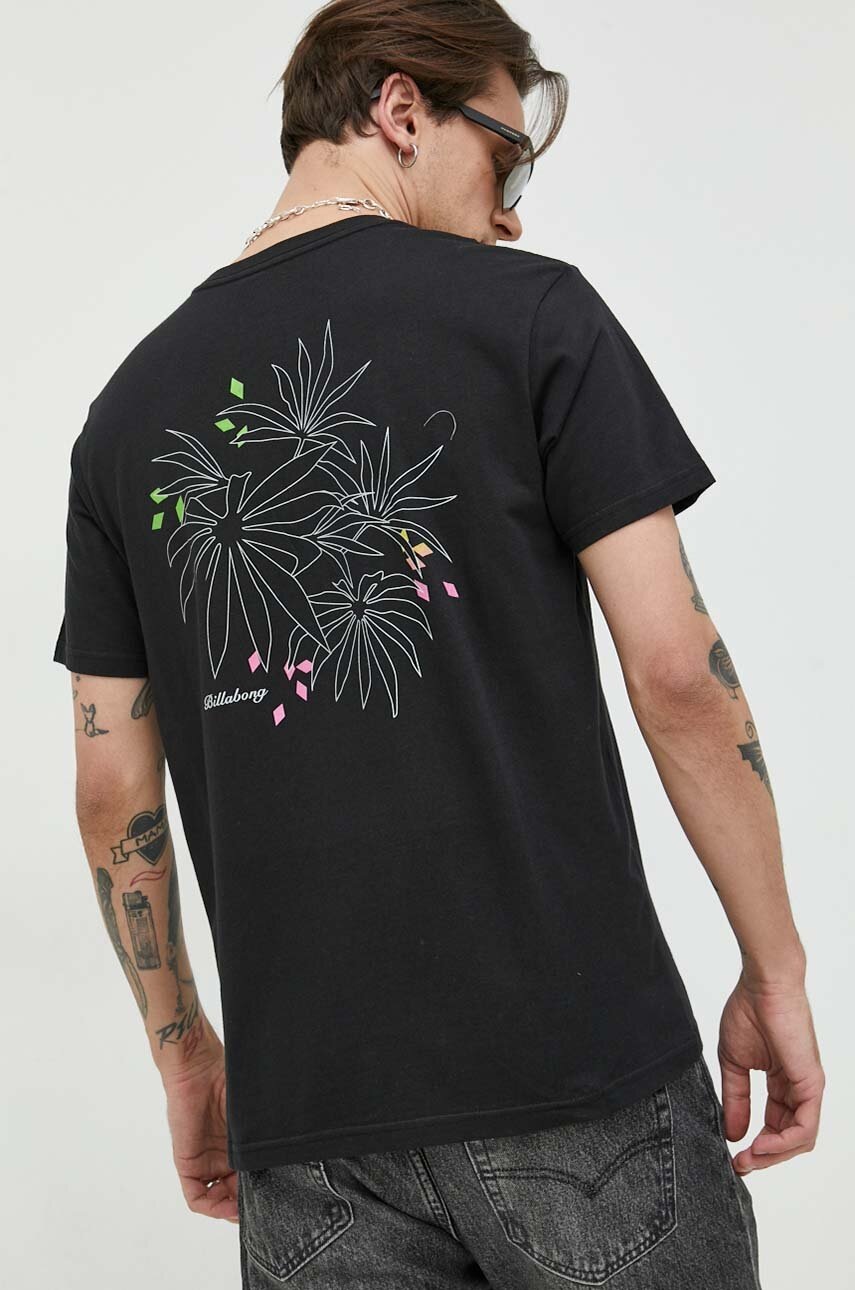 

Хлопковая футболка Billabong цвет чёрный с принтом