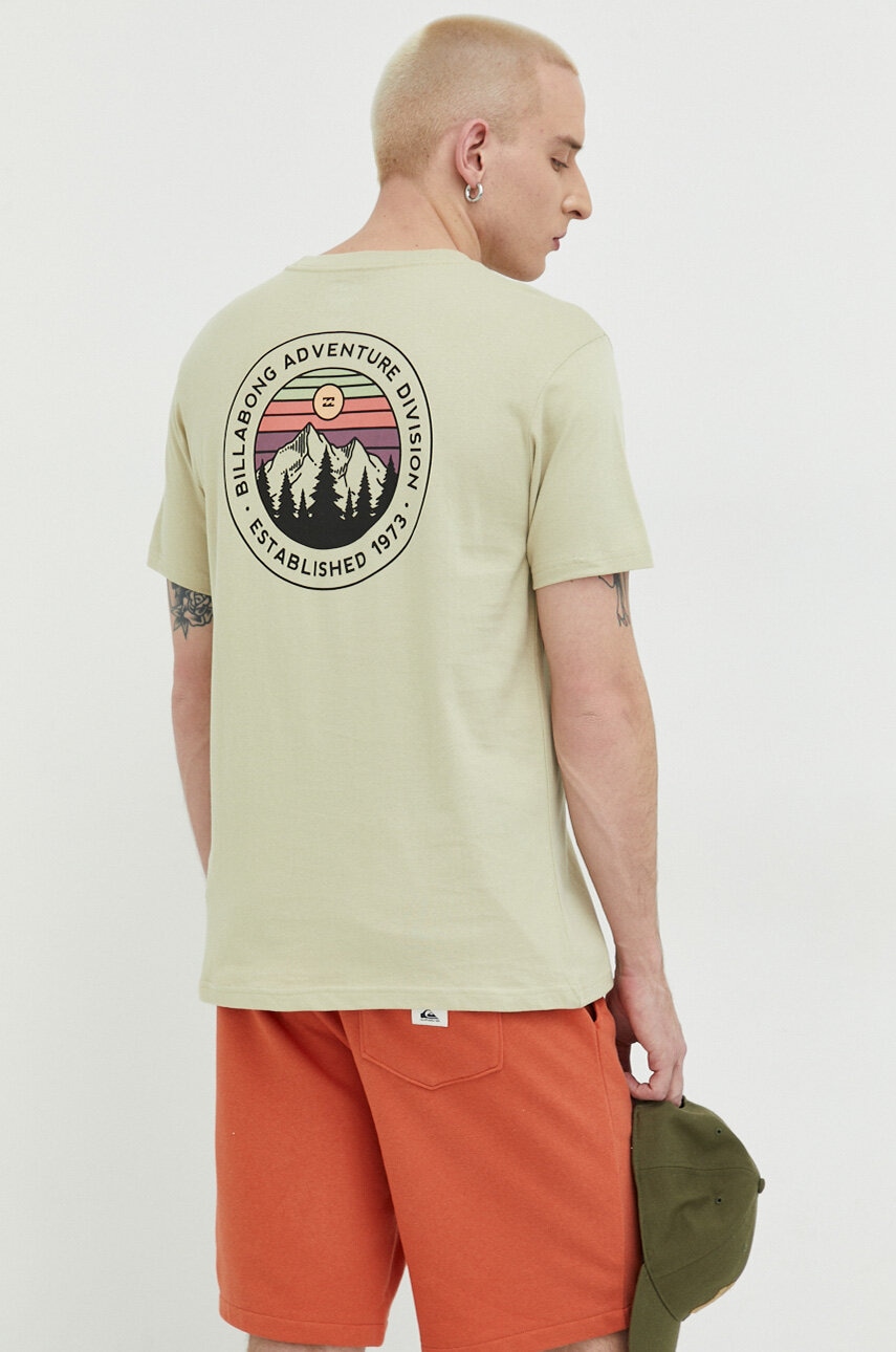 Billabong tricou din bumbac culoarea bej, cu imprimeu
