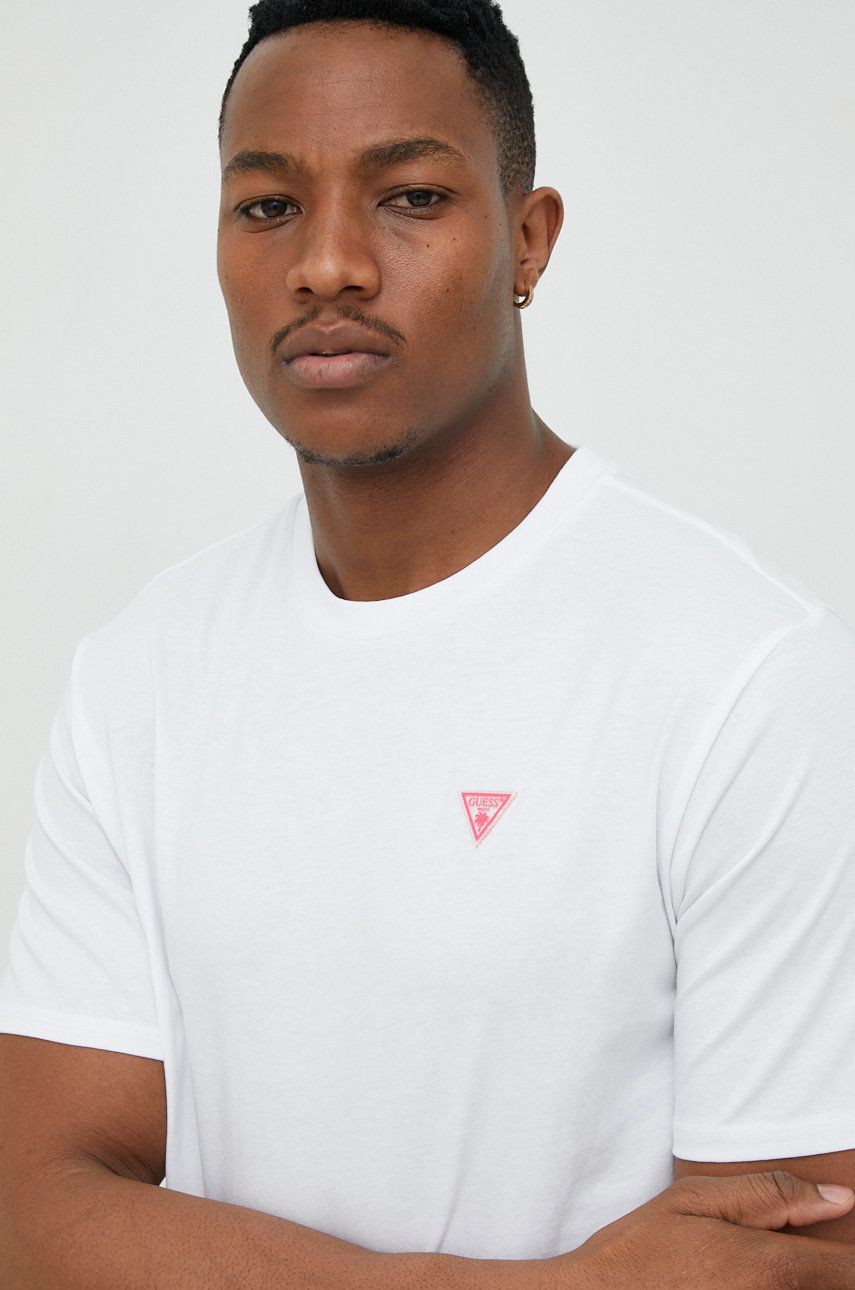 Levně Bavlněné tričko Guess bílá barva, s aplikací, F3GI00 K8HM0