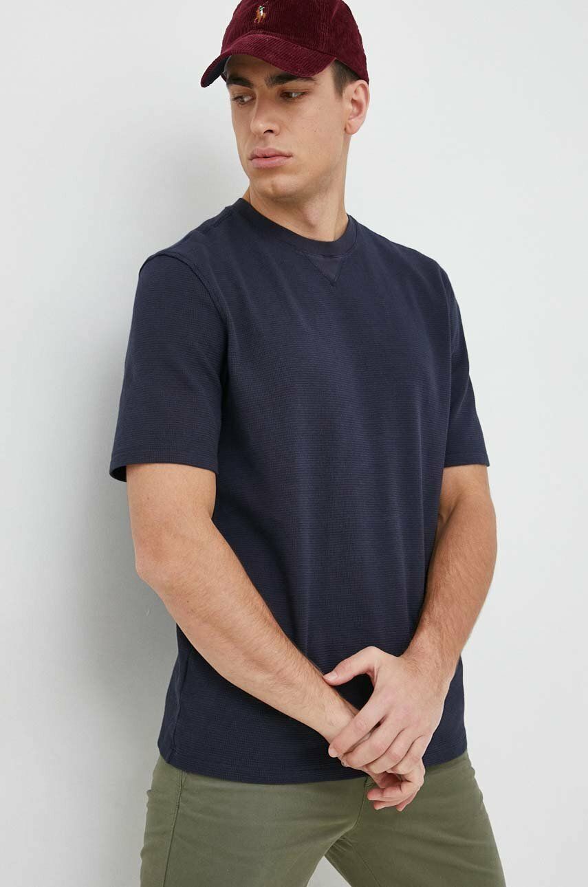 E-shop Bavlněné tričko Sisley tmavomodrá barva