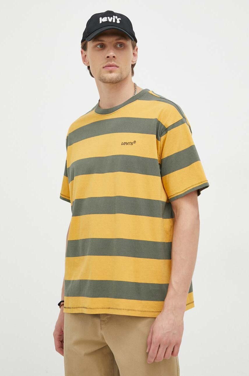 Levi's Tricou Din Bumbac Culoarea Verde, Modelator