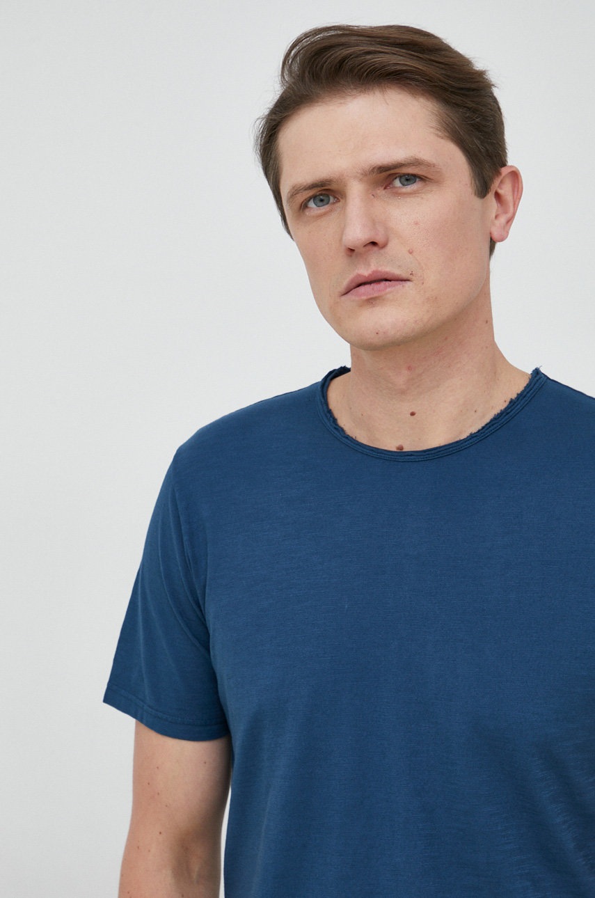 

Бавовняна футболка United Colors of Benetton колір синій однотонний