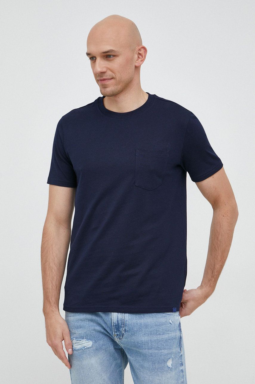 Bavlněné tričko United Colors of Benetton tmavomodrá barva - námořnická modř -  100 % Bavlna