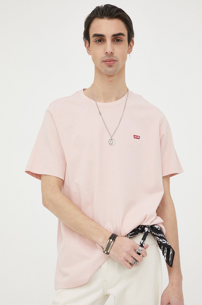 Bavlněné tričko Levi′s růžová barva, 56605.0159-Neutrals - růžová -  100 % Bavlna