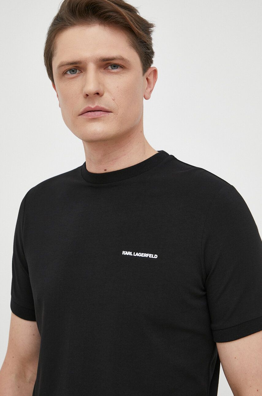 Karl Lagerfeld tricou barbati, culoarea negru, cu imprimeu answear.ro imagine noua