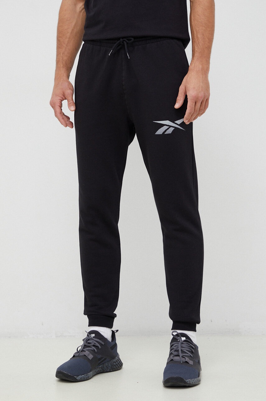 

Спортивные штаны Reebok цвет чёрный с принтом