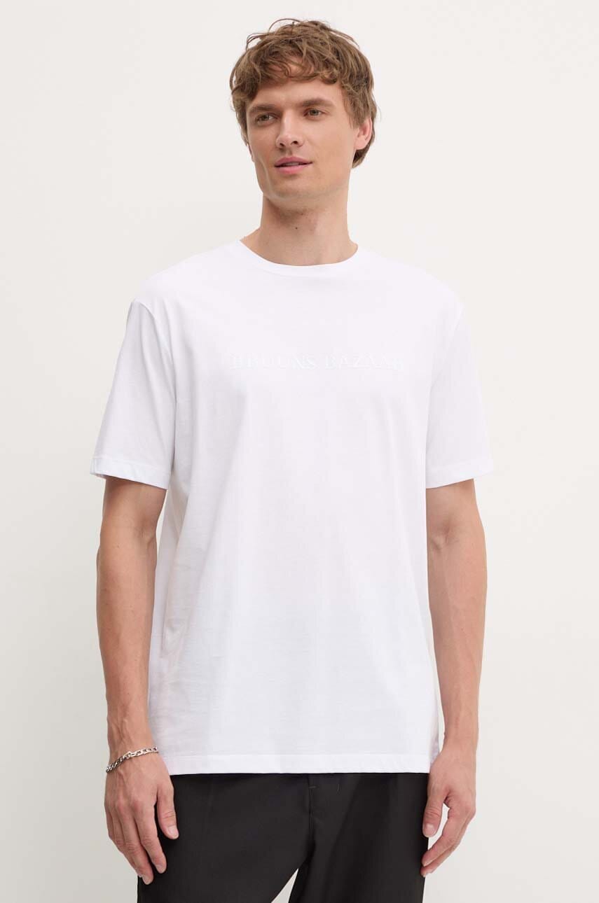 Bruuns Bazaar tricou din bumbac Gus culoarea alb, cu imprimeu Bruuns Bazaar tricou din bumbac Gus culoarea alb, cu imprimeu