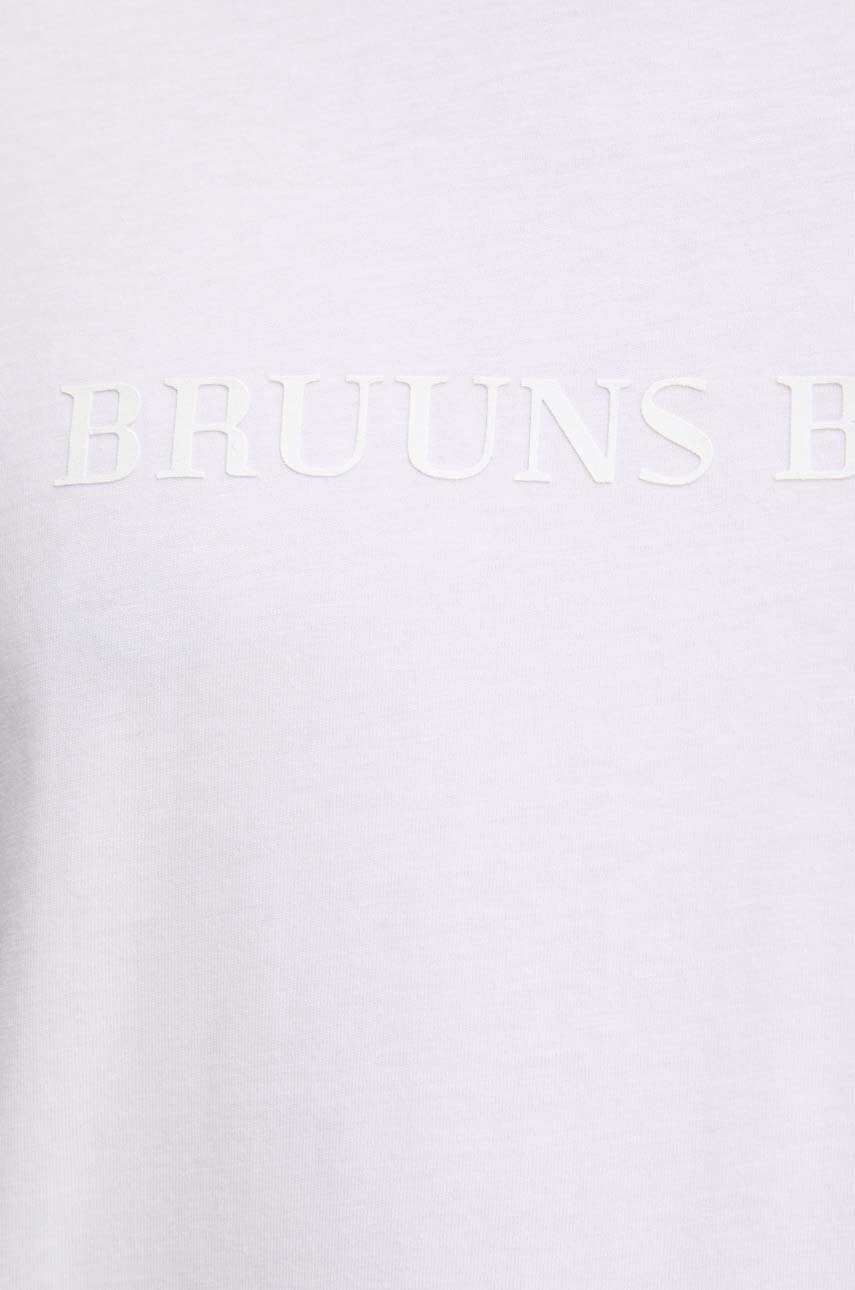 Βαμβακερό μπλουζάκι Bruuns Bazaar Gus χρώμα: άσπρο φωτογραφία