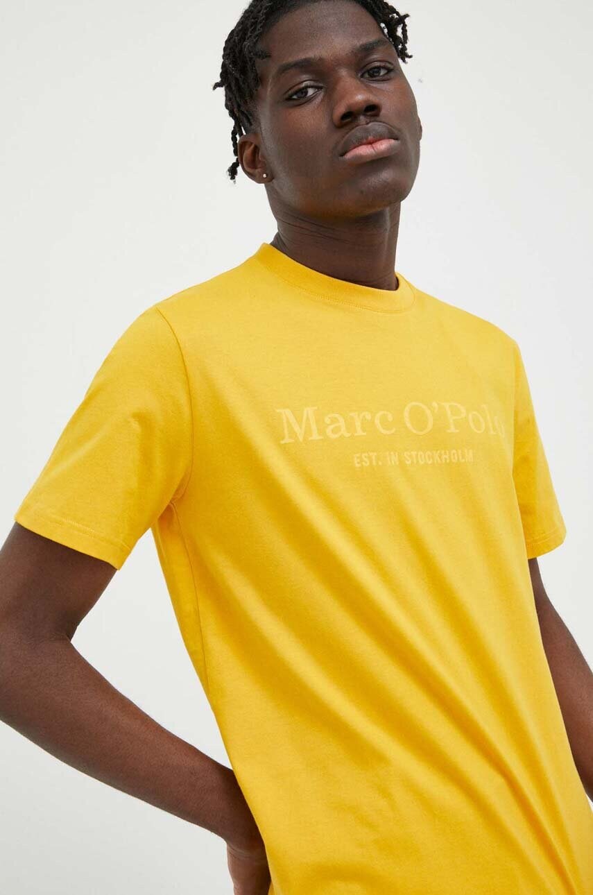 

Хлопковая футболка Marc O'Polo цвет жёлтый с принтом