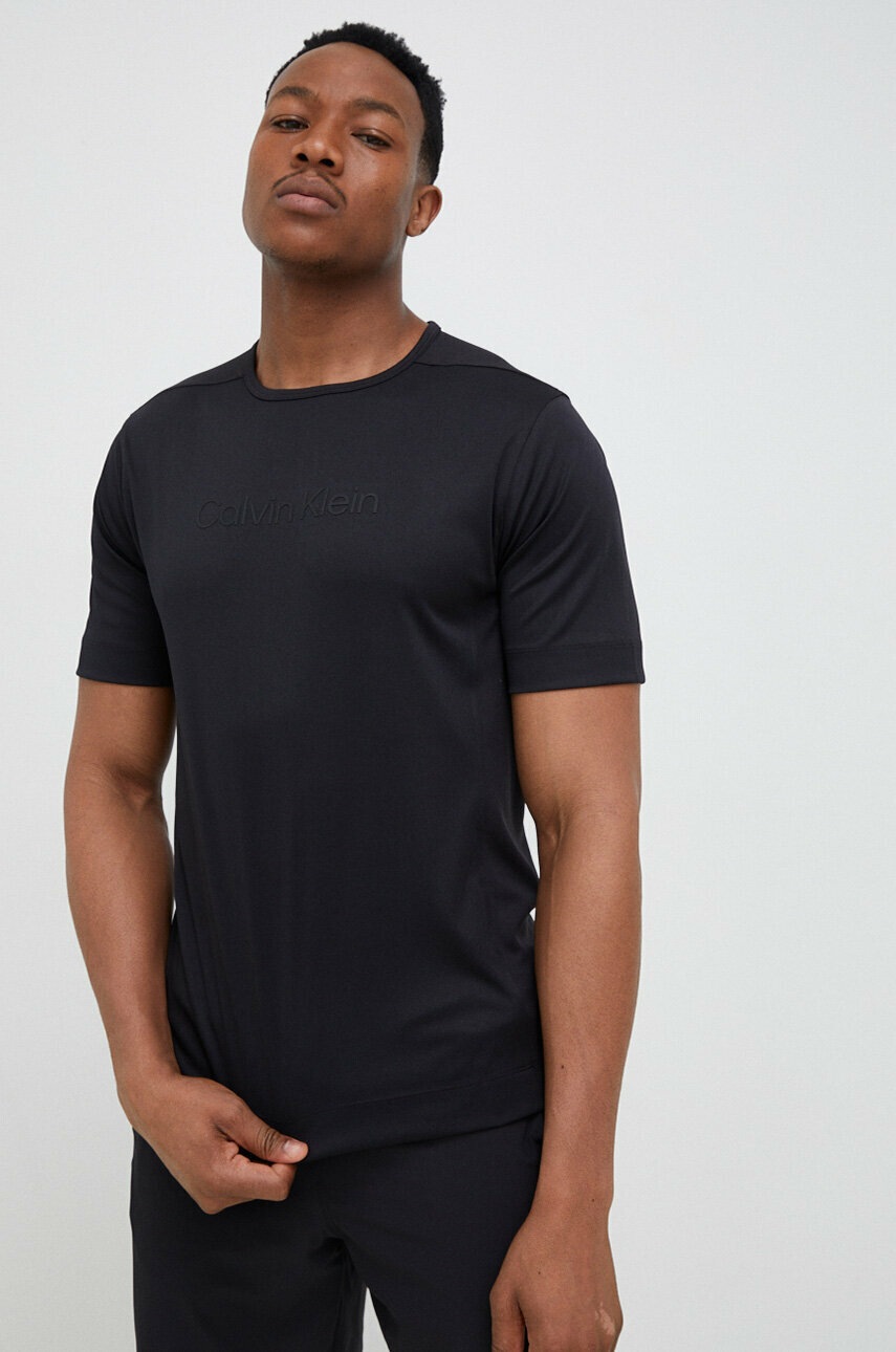 

Тениска за трениране Calvin Klein Performance Essentials в черно с принт, Черен