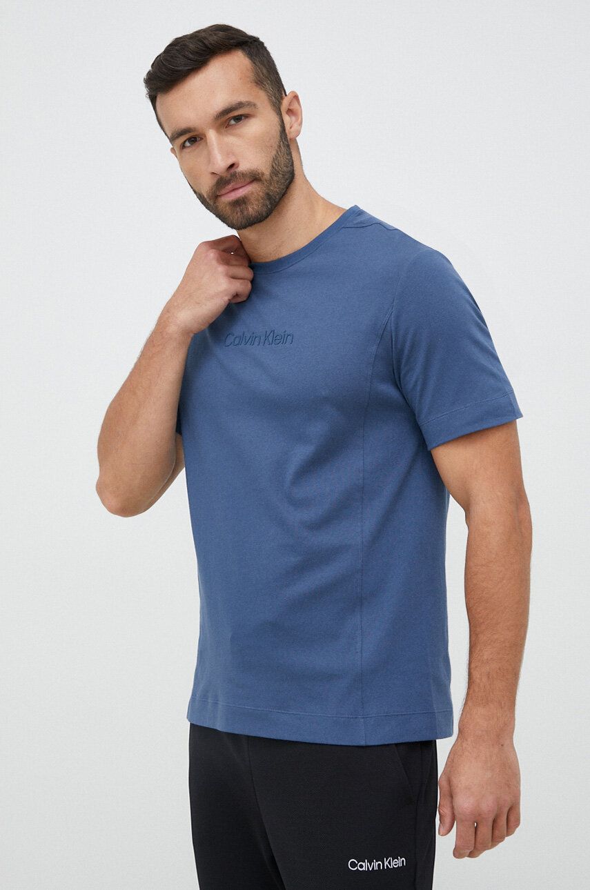 Tričko Calvin Klein Performance - modrá - 60 % Bavlna