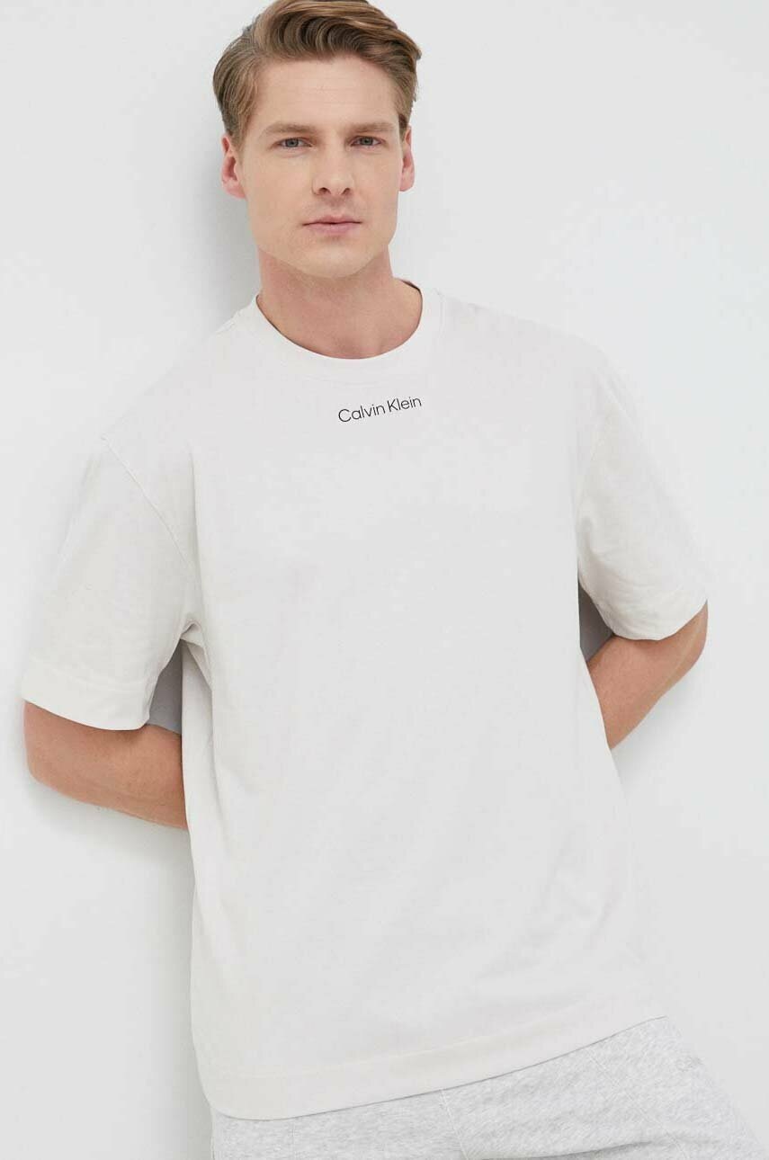 

Тениска за трениране Calvin Klein Performance CK Athletic в бежово с изчистен дизайн, Бежов